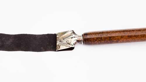 Preview: dip pen drawing black line by wide nib close up