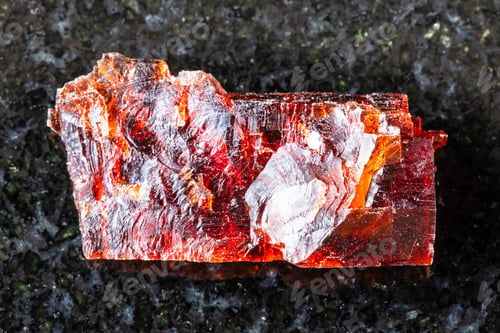 Preview: sample of raw villiaumite mineral on black