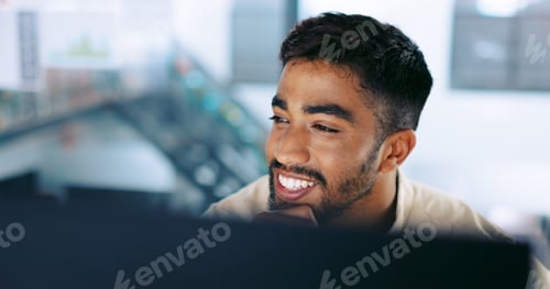 Preview: Stress, headache and tired businessman in the office with a burnout working on a project with a dea