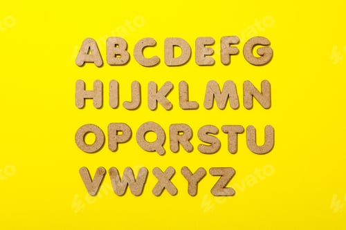 Preview: Alphabet from three-dimensional letters, top view.