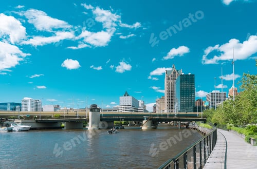 Preview: View Of A River And Buildings In Milwaukee