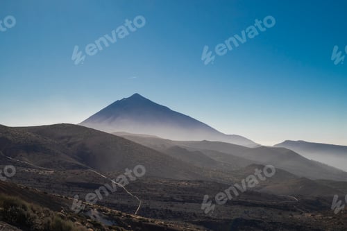 Preview: view of volcano Teide on Tenerife island on a sunny day with clouds