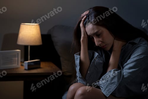 Preview: Woman suffering from depression and insomnia