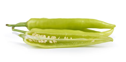 Preview: Green peppers isolated on white background