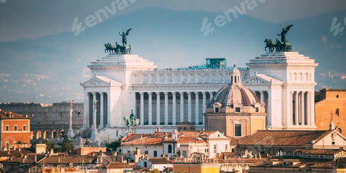 Preview: Rome, Italy. View Of Vittorio Emanuele Ii Monument Also Known Altar Of The Fatherland On Piazza