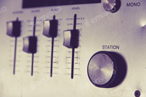 Preview: Vintage audio receiver closeup