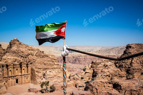 Preview: Jordanian Flag and Petra Ruins