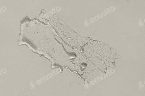 Preview: Extremely close-up view of a transparent gel with bubbles and colloidal gold