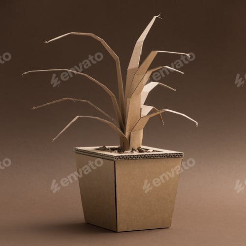 Preview: Decorative plant made of cardboard
