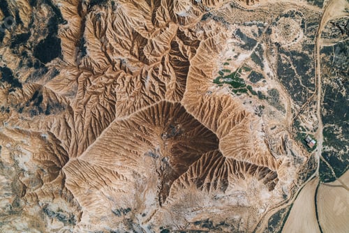 Preview: Aerial view of Bardenas Reales desert in southeast Navarre, Spain