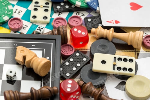 Preview: Various board games, leisure, hobby. Background games.