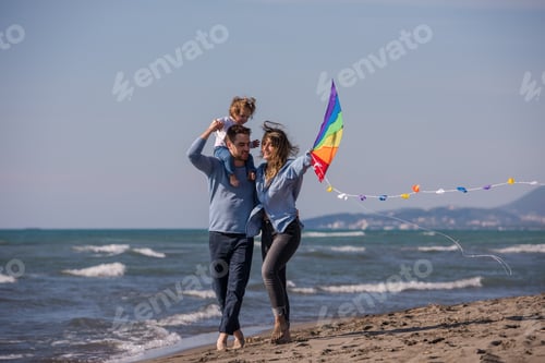 Preview: happy family enjoying vecation during autumn day