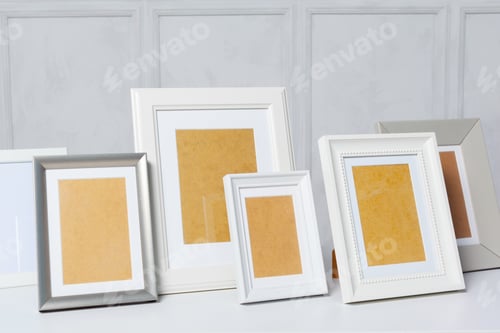 Preview: Blank photo frame on the table