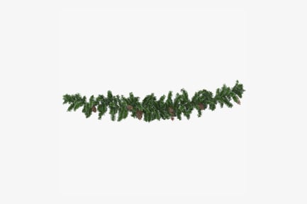 Preview: Frosted Evergreen Garland with Pinecones, Short