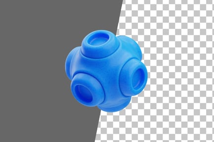 Preview: Plastic Resin Abstract Blue Hollow Sphere 3D Icon