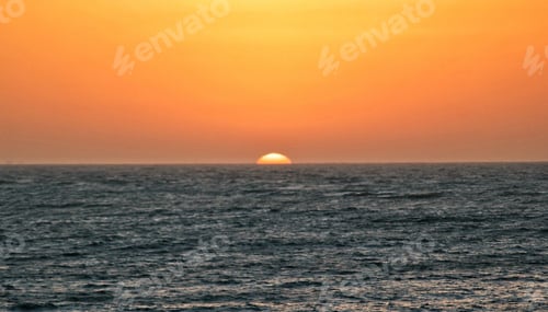 Preview: Sunset Over the Ocean's Horizon, Golden Hour Beauty