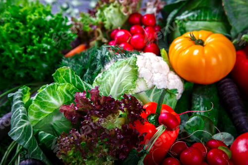 Preview: Background of vegetables.Different Fresh Farm Vegetables. Harvest.
