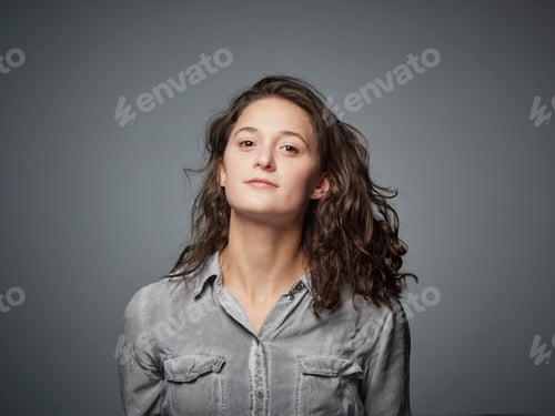 Preview: Portrait of confident brunette teenage girl