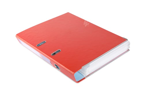 Preview: One red office folder isolated on white