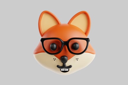 Preview: Fox face with glasses