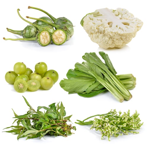 Preview: Indian gooseberries, Ceylon Spinach, Vietnamese mint, cauliflowe