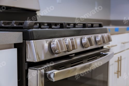 Preview: new house installation gas stove worktop near the hob