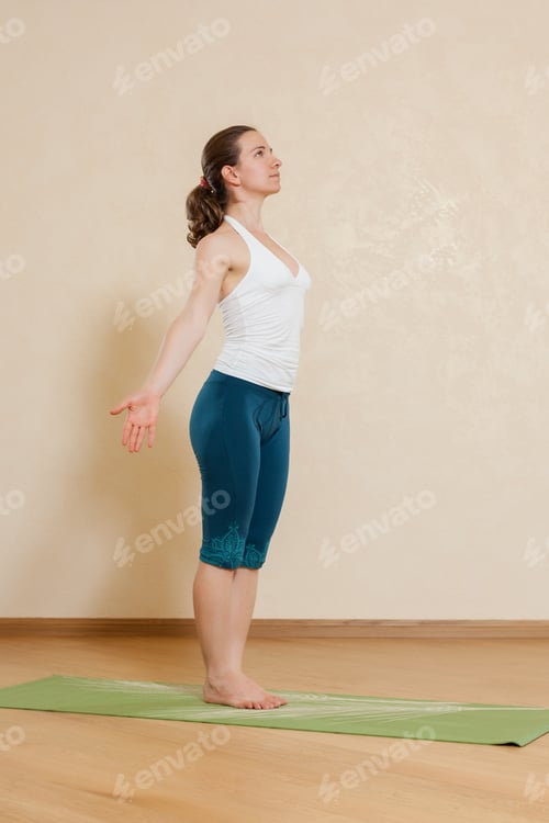 Preview: Caucasian Woman Is Practicing Yoga At Studio