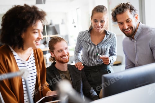 Preview: Group of business people collaborating on project in office