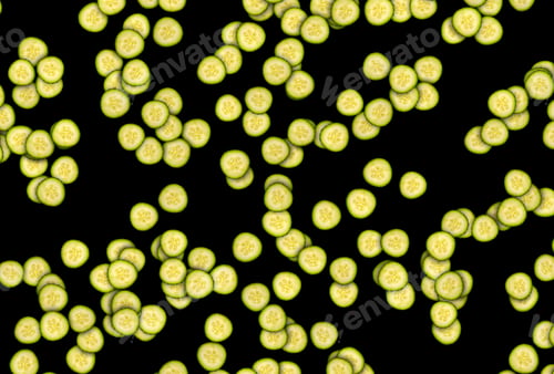 Preview: Cucumber slices covering screen background.