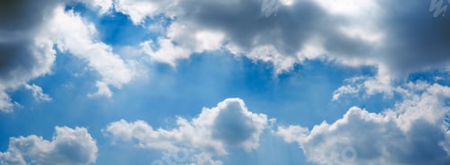 Preview: Puffy clouds. Clouds and dark blue skys background textures