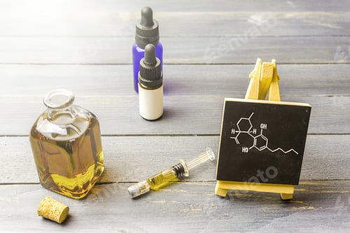 Preview: CBD cannabis products with CBD chemical structure