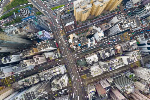 Preview: Causeway Bay, Hong Kong 07 May 2019: top view of Hong Kong city