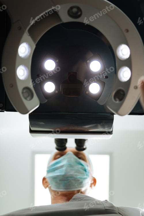 Preview: Low angle of new professional medical equipment