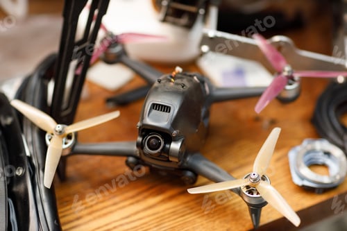 Preview: Workshop and repair production quadrocopter drones with parts stuff