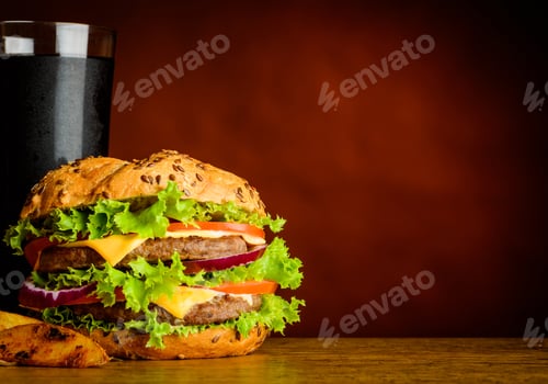 Preview: Big Burger and Cold Cola on Copy Space Area
