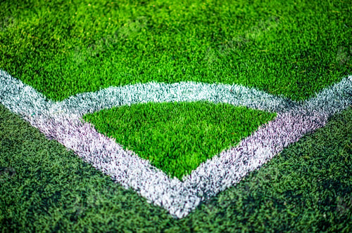 Preview: Green grass field, soccer field.Football corner, line a football field , soccer corner.