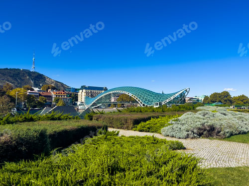 Preview: Modern Bridge of Peace Over Kura River in Tbilisi Georgia