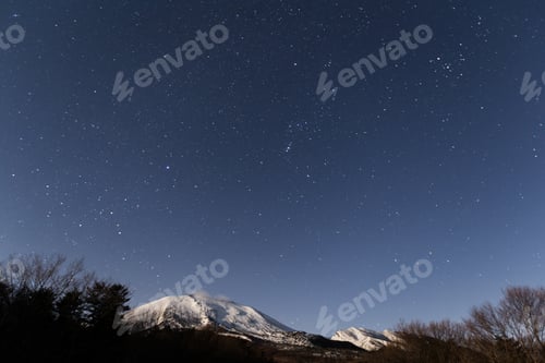 Preview: Snowy mountain at night