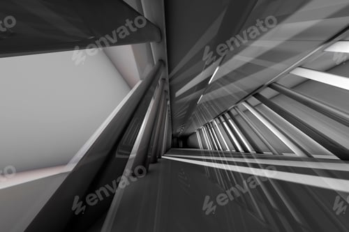 Preview: Futuristic empty room, 3D Rendering