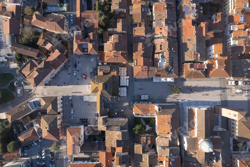Preview: Aerial view of the square of Pietrasanta Versilia Italy