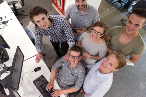 Preview: startup business people group working as team to find solution