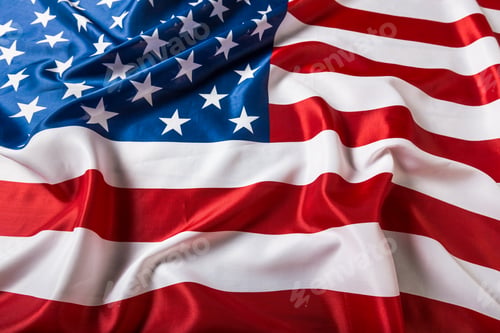 Preview: Closeup of ruffled American flag
