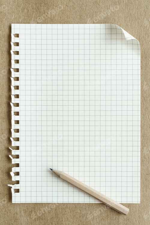 Preview: blank notepaper page on brown background