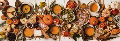 Preview: Autumn Thanksgiving Day festive table set for gathering