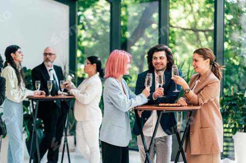 Preview: Businessmen and businesswomen making a corporate party