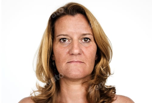 Vorschau: Worldface-Französin auf weißem Hintergrund