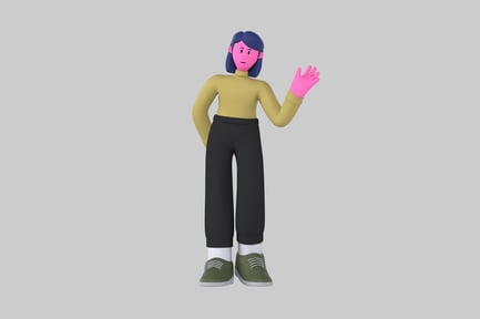 Preview: Stylized Waving Woman