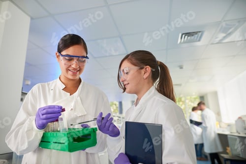 Preview: Scientists in laboratory discussing samples