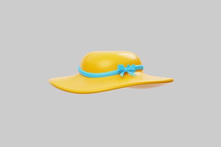 Preview: Summer sun hat with blue ribbon