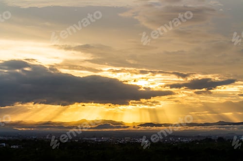 Preview: colorful dramatic sky with cloud at sunset